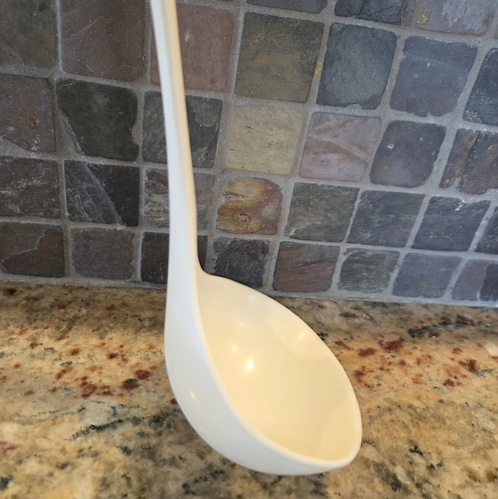 Vintage Rosti Melamine Danish White  Soup Ladle #2525 Length 11